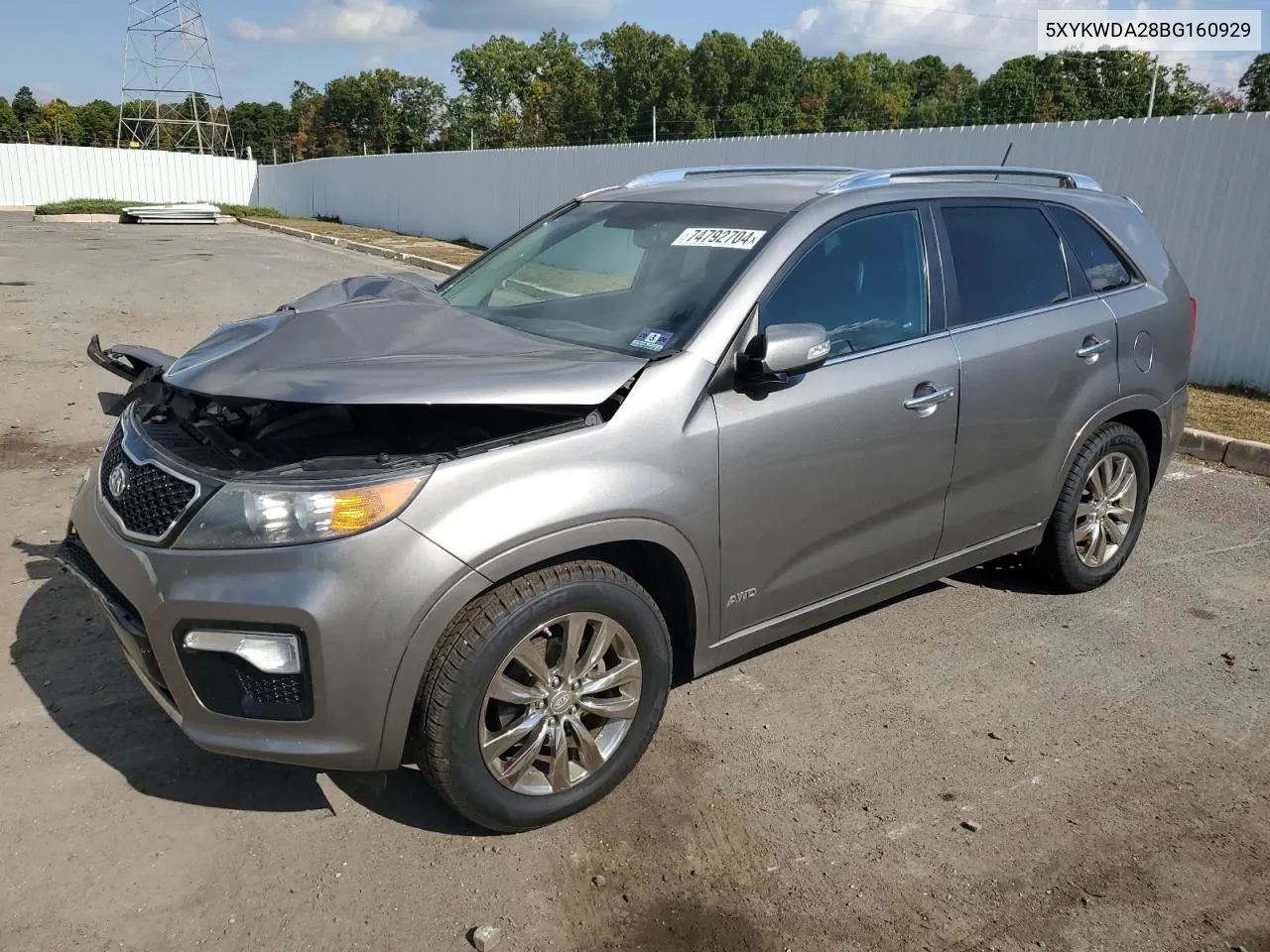 2011 Kia Sorento Sx VIN: 5XYKWDA28BG160929 Lot: 74792704