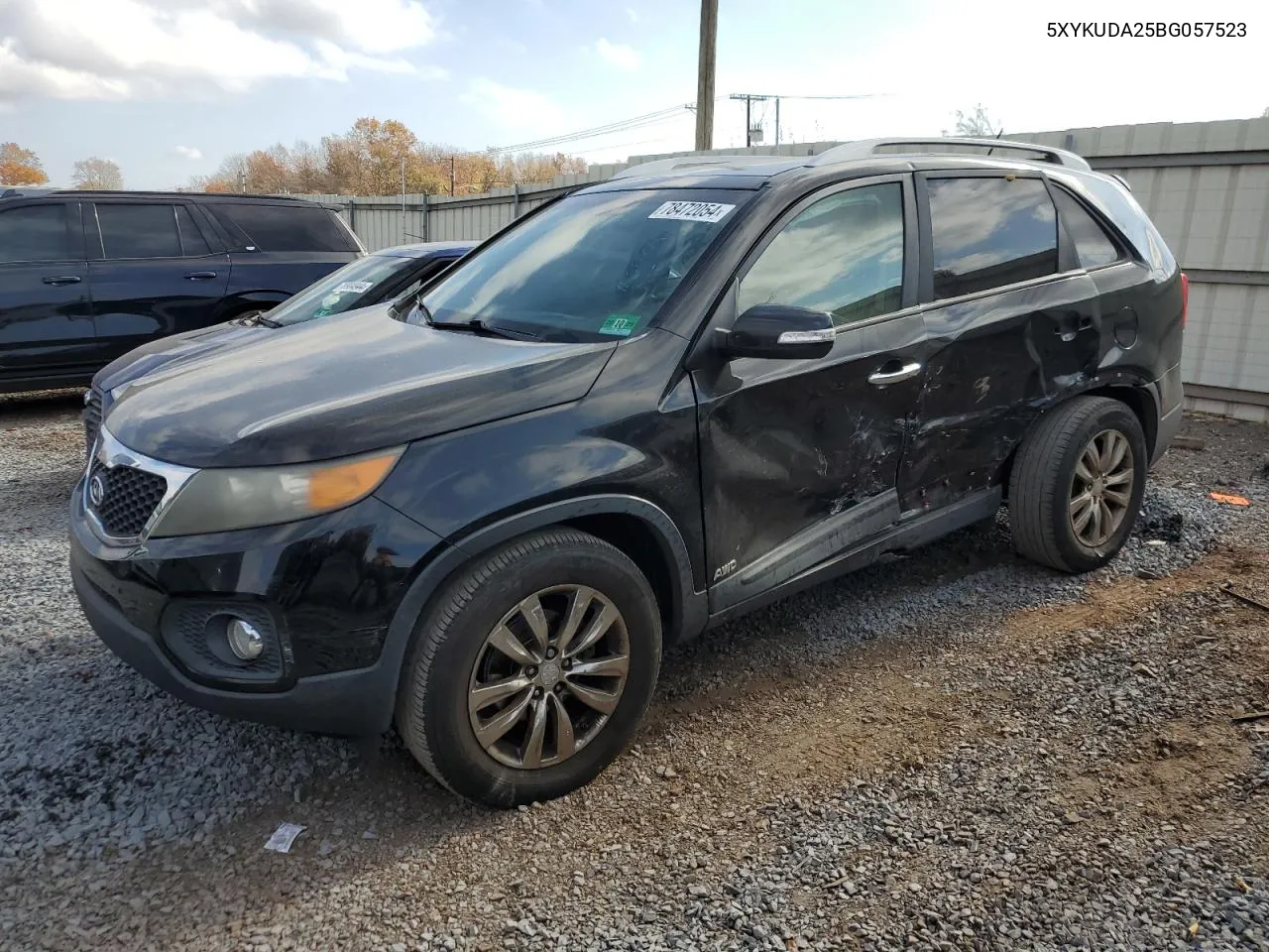 2011 Kia Sorento Ex VIN: 5XYKUDA25BG057523 Lot: 78472054