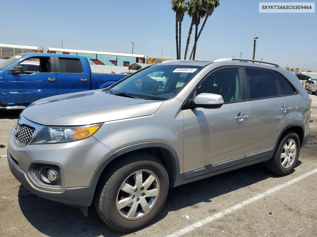 2012 Kia Sorento Base VIN: 5XYKT3A63CG309464 Lot: 60949674