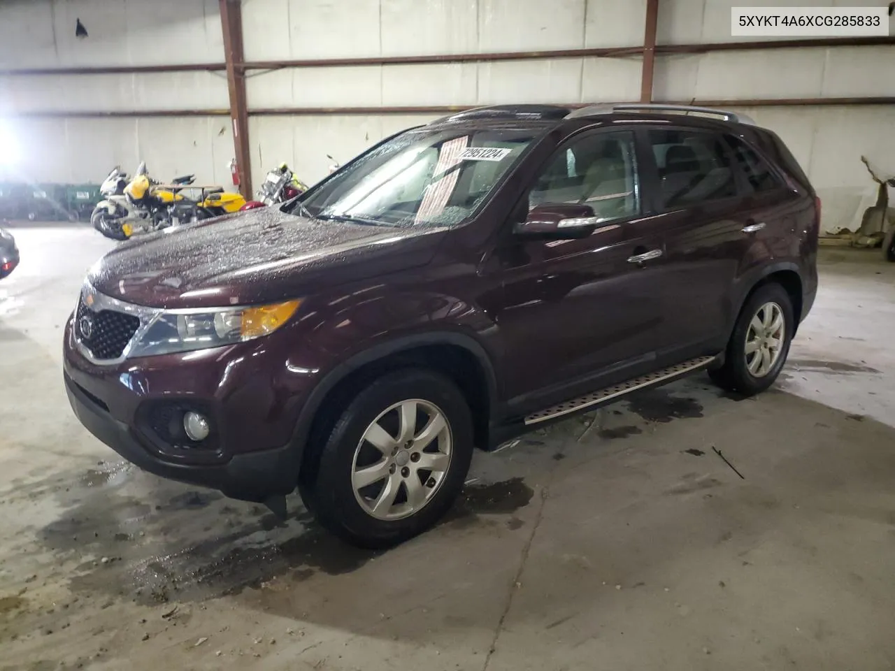 2012 Kia Sorento Base VIN: 5XYKT4A6XCG285833 Lot: 72951224