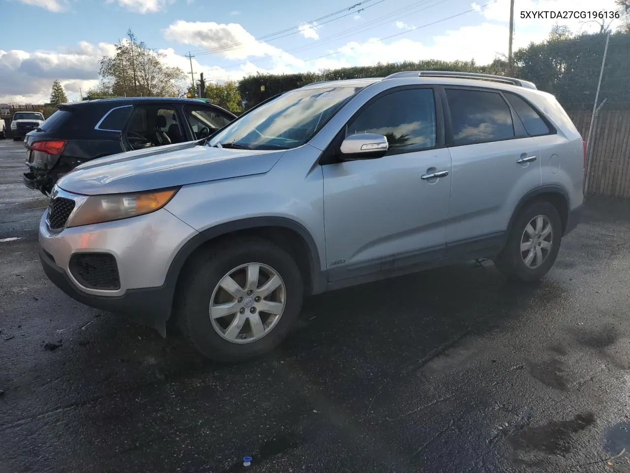 2012 Kia Sorento Base VIN: 5XYKTDA27CG196136 Lot: 80370924