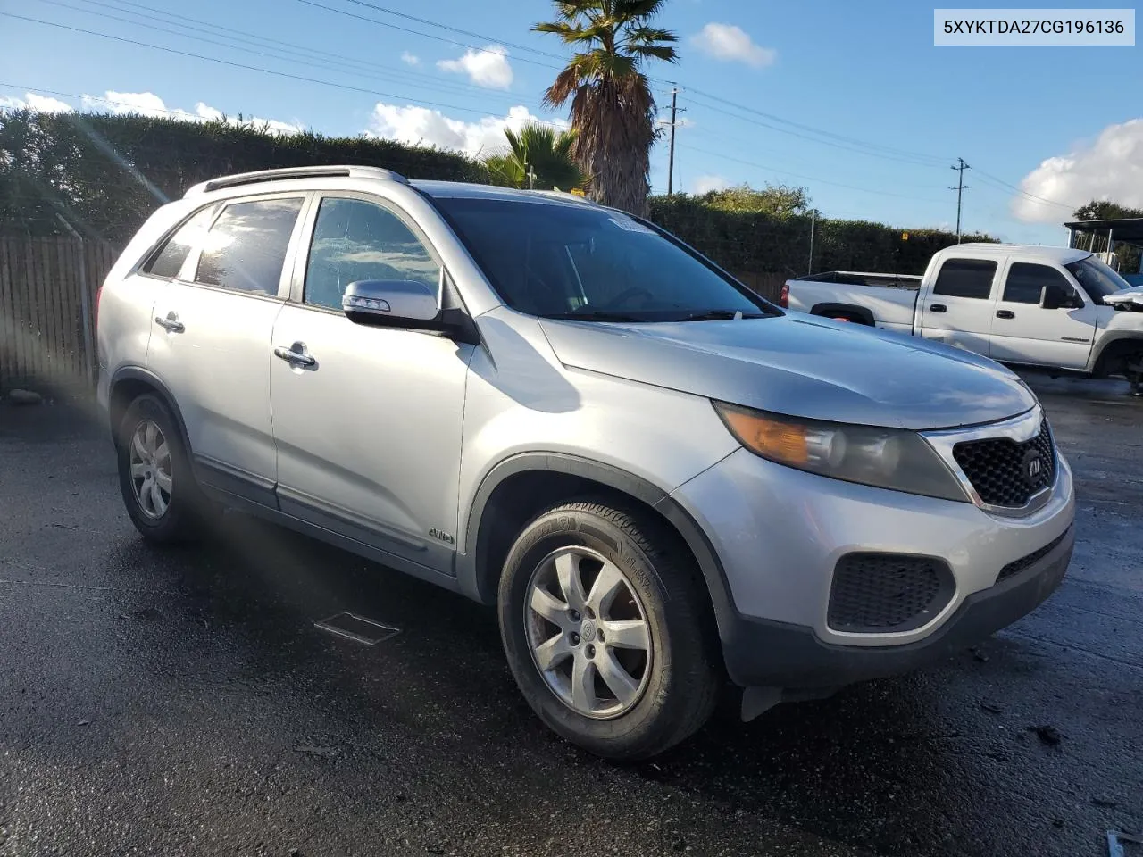 2012 Kia Sorento Base VIN: 5XYKTDA27CG196136 Lot: 80370924