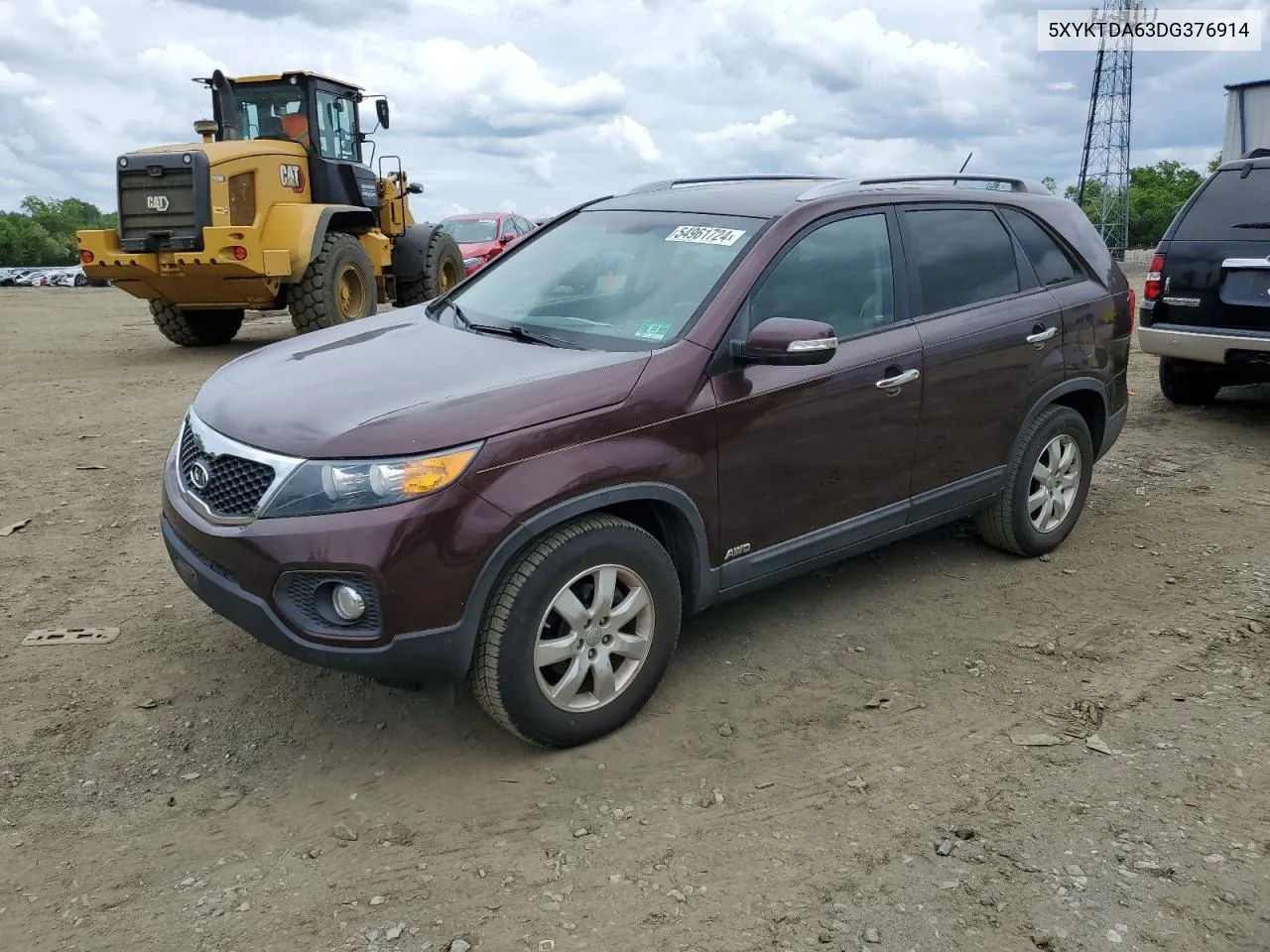 2013 Kia Sorento Lx VIN: 5XYKTDA63DG376914 Lot: 54961724