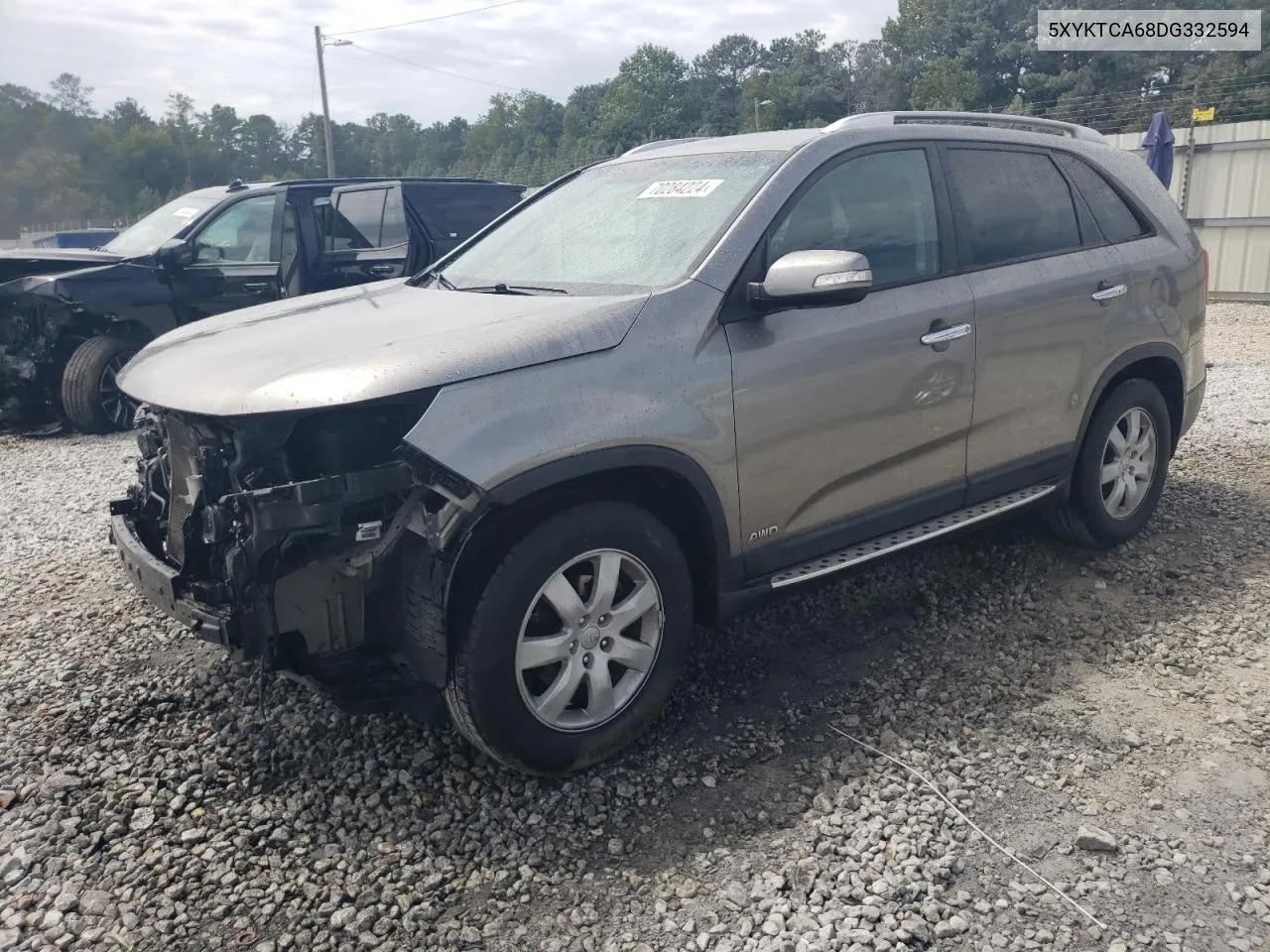 2013 Kia Sorento Lx VIN: 5XYKTCA68DG332594 Lot: 70284224