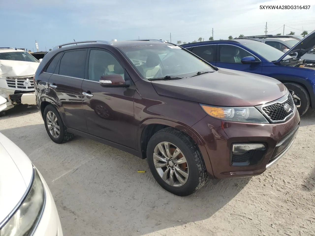 5XYKW4A28DG316437 2013 Kia Sorento Sx