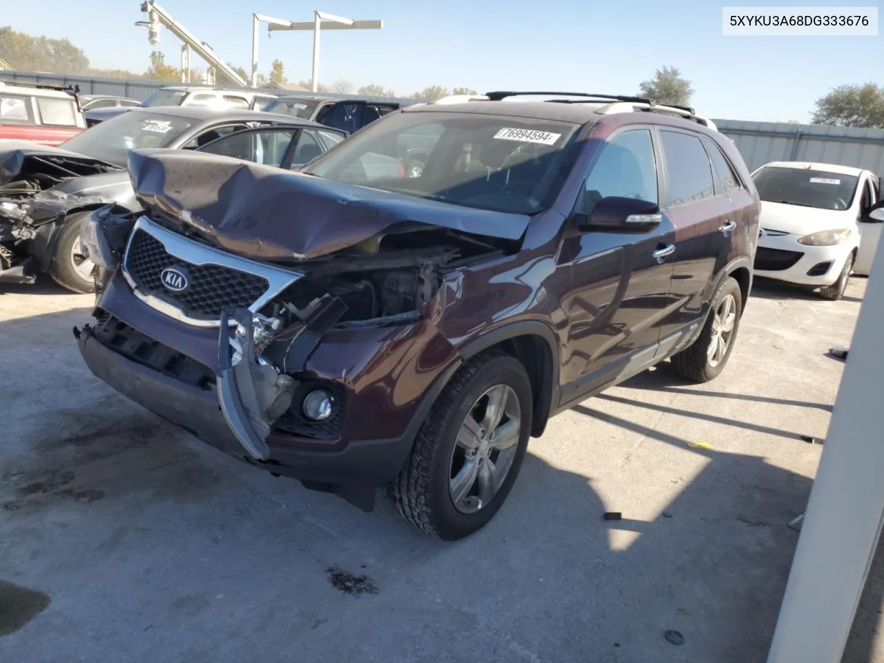 2013 Kia Sorento Ex VIN: 5XYKU3A68DG333676 Lot: 76994594