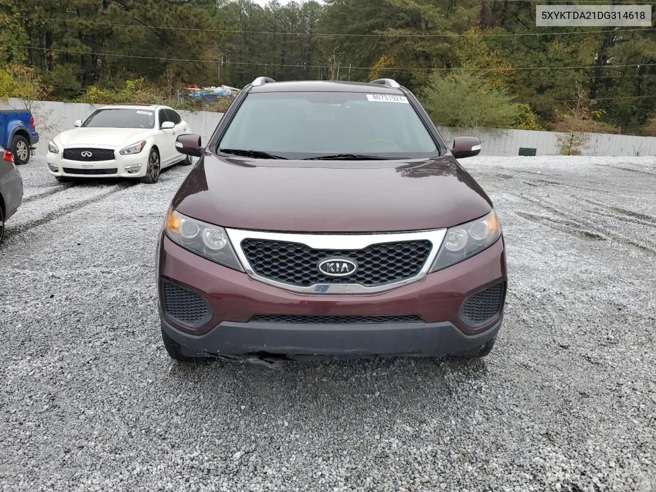 2013 Kia Sorento Lx VIN: 5XYKTDA21DG314618 Lot: 80731924