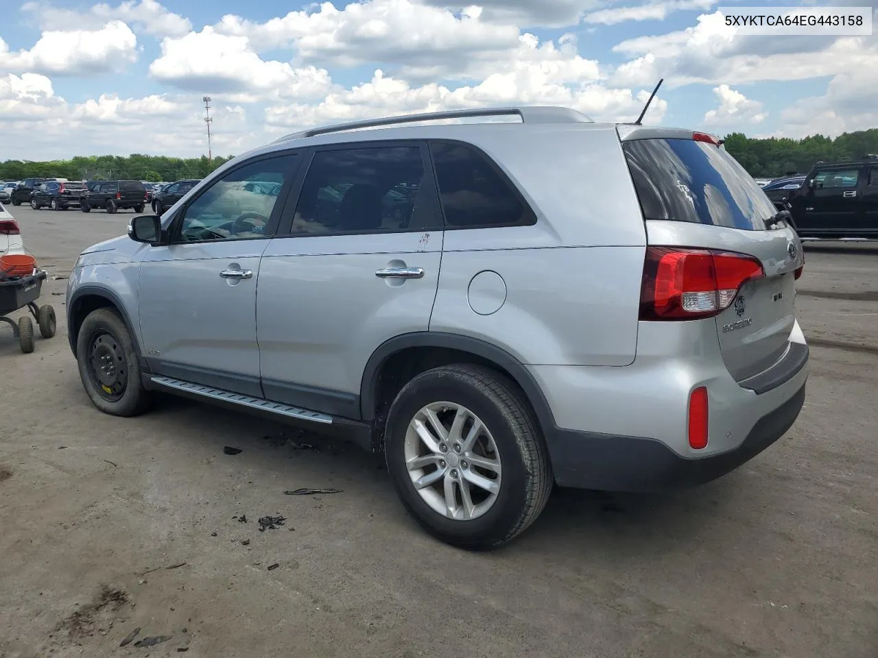 5XYKTCA64EG443158 2014 Kia Sorento Lx