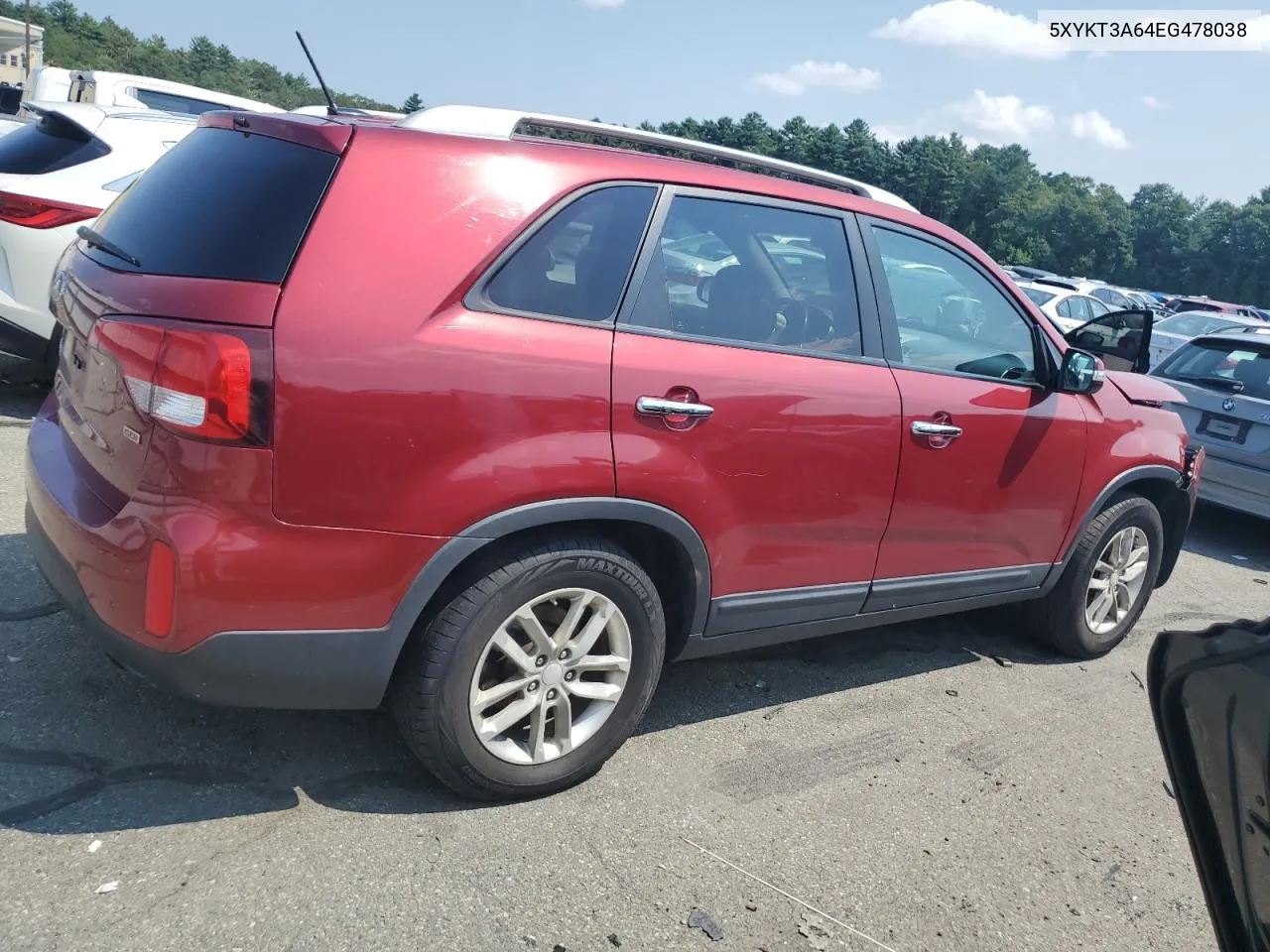 2014 Kia Sorento Lx VIN: 5XYKT3A64EG478038 Lot: 64610244