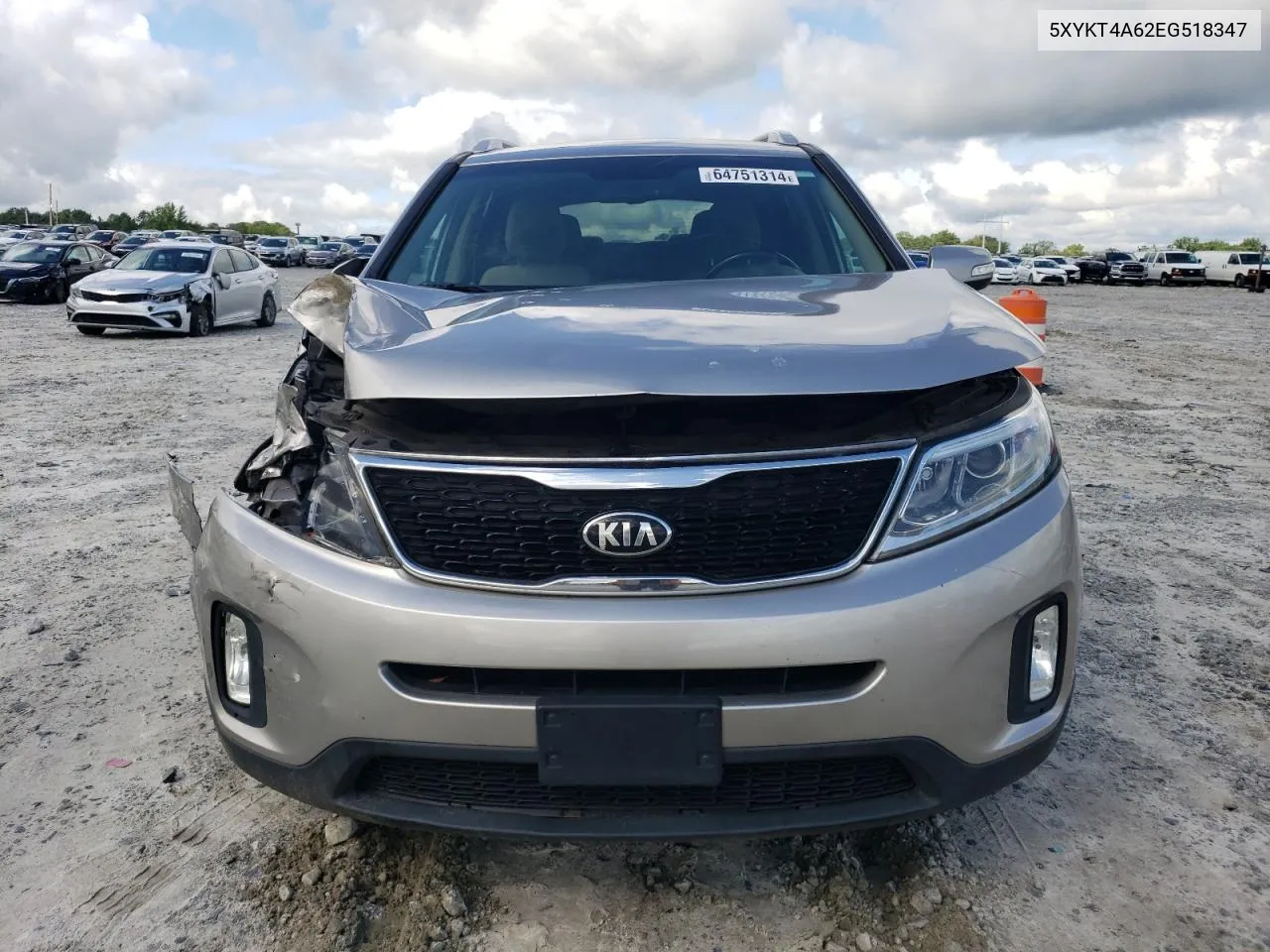 2014 Kia Sorento Lx VIN: 5XYKT4A62EG518347 Lot: 64751314