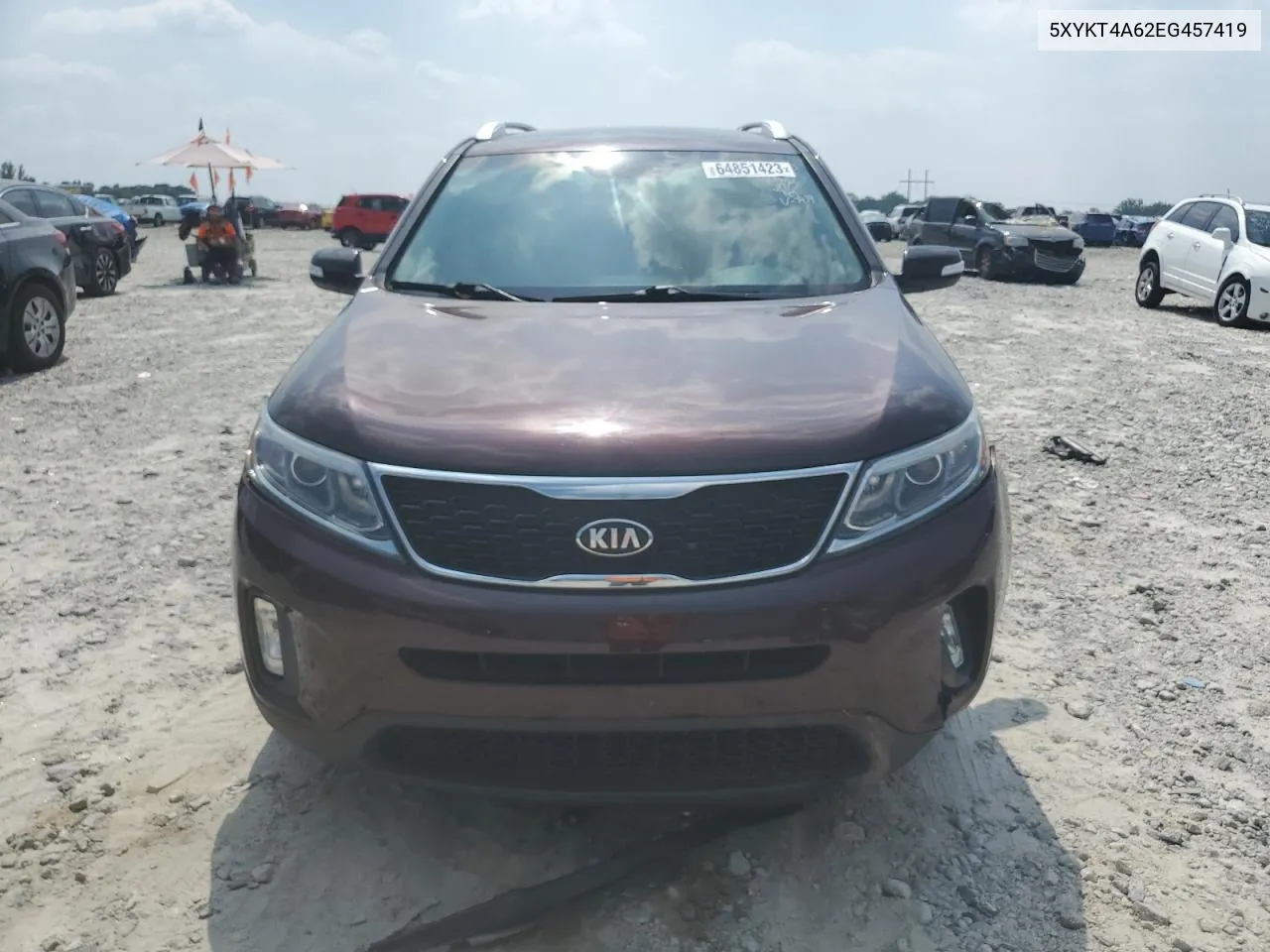 2014 Kia Sorento Lx VIN: 5XYKT4A62EG457419 Lot: 64851423