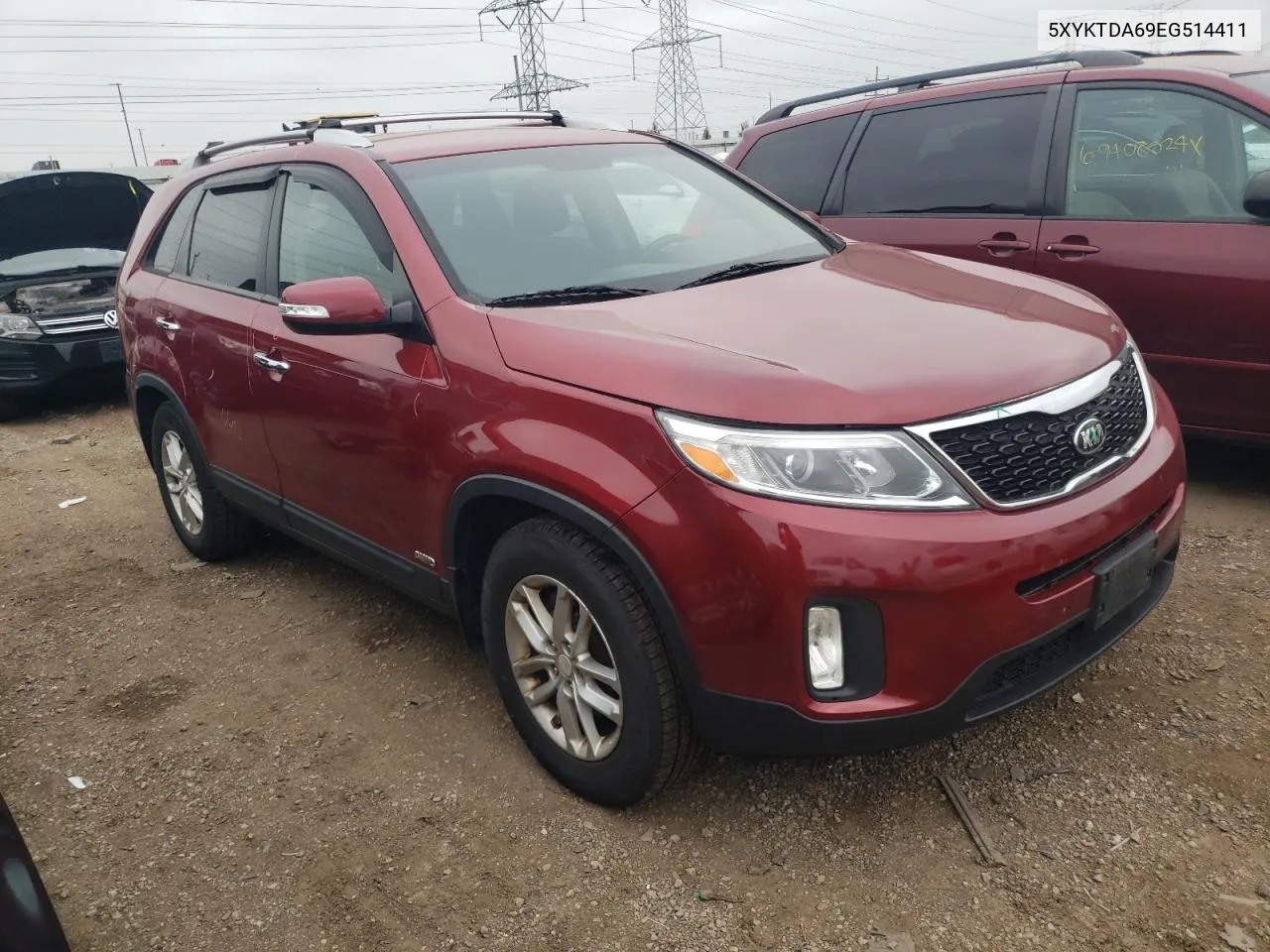 2014 Kia Sorento Lx VIN: 5XYKTDA69EG514411 Lot: 67746544