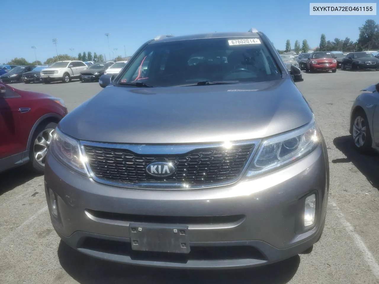 2014 Kia Sorento Lx VIN: 5XYKTDA72EG461155 Lot: 67802014