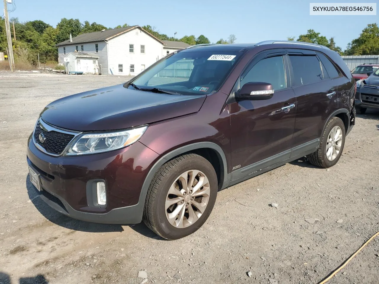 2014 Kia Sorento Ex VIN: 5XYKUDA78EG546756 Lot: 69277544