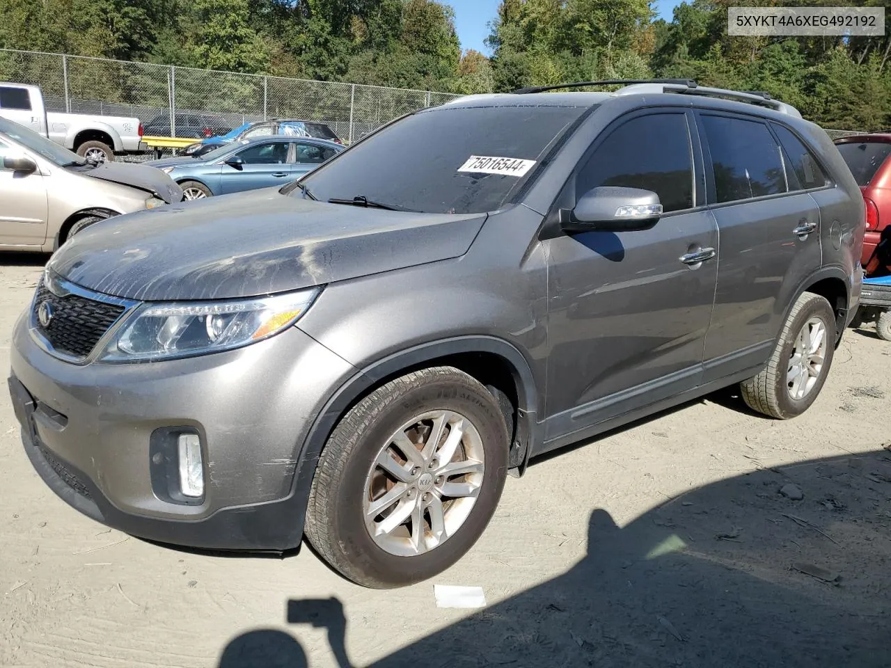 2014 Kia Sorento Lx VIN: 5XYKT4A6XEG492192 Lot: 75016544