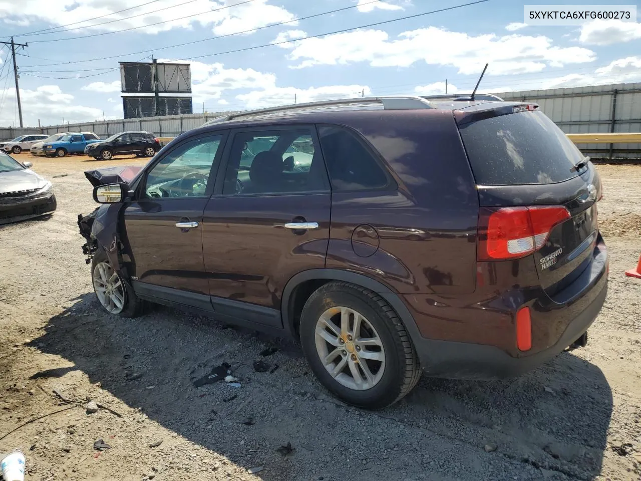 2015 Kia Sorento Lx VIN: 5XYKTCA6XFG600273 Lot: 59074764