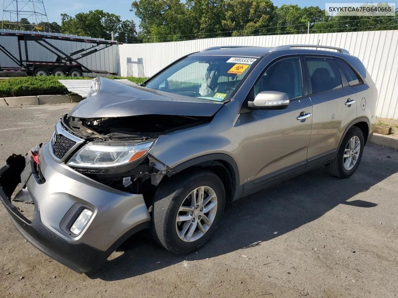 2015 Kia Sorento Lx VIN: 5XYKTCA67FG640665 Lot: 59833324