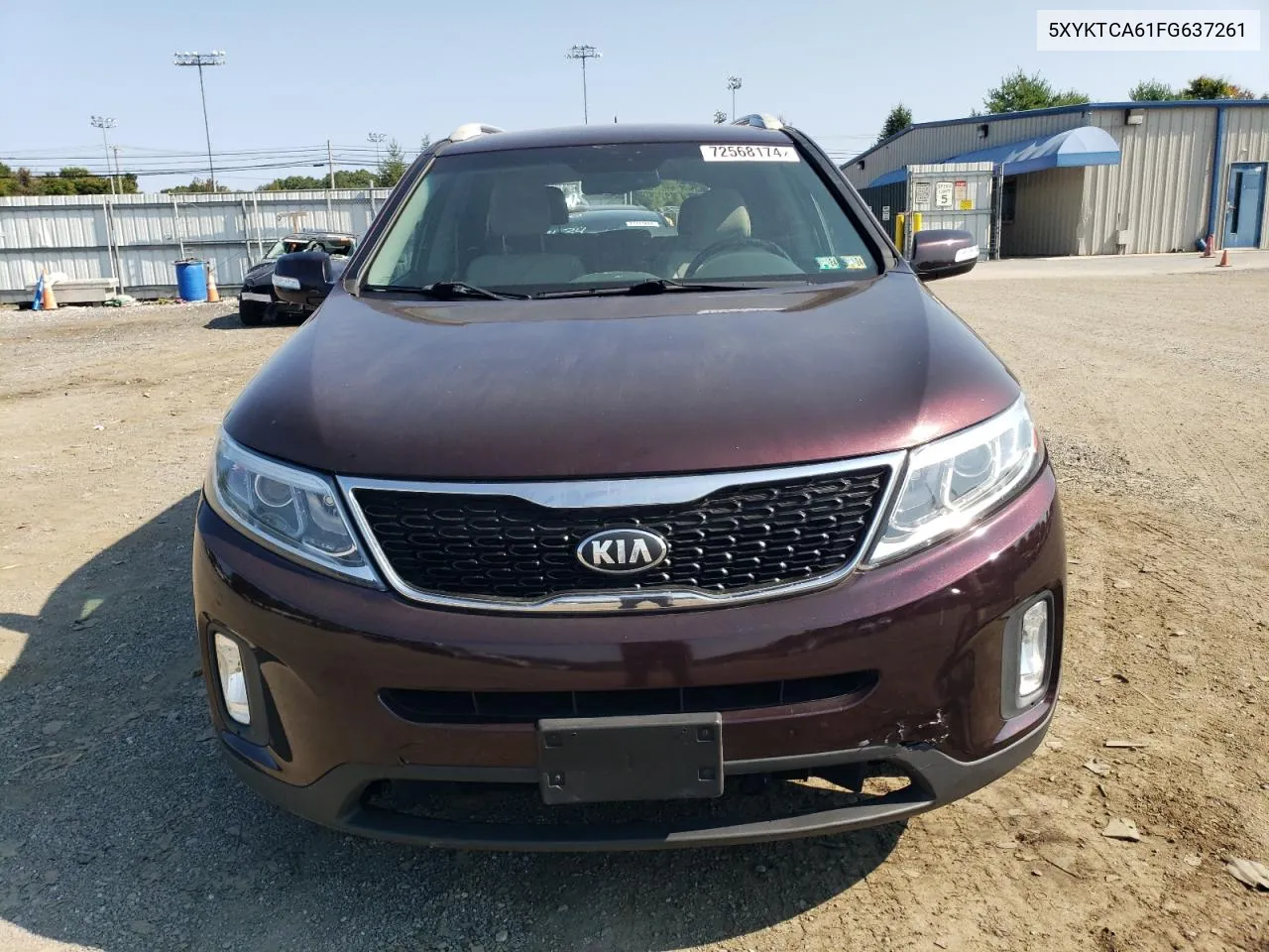 2015 Kia Sorento Lx VIN: 5XYKTCA61FG637261 Lot: 72568174