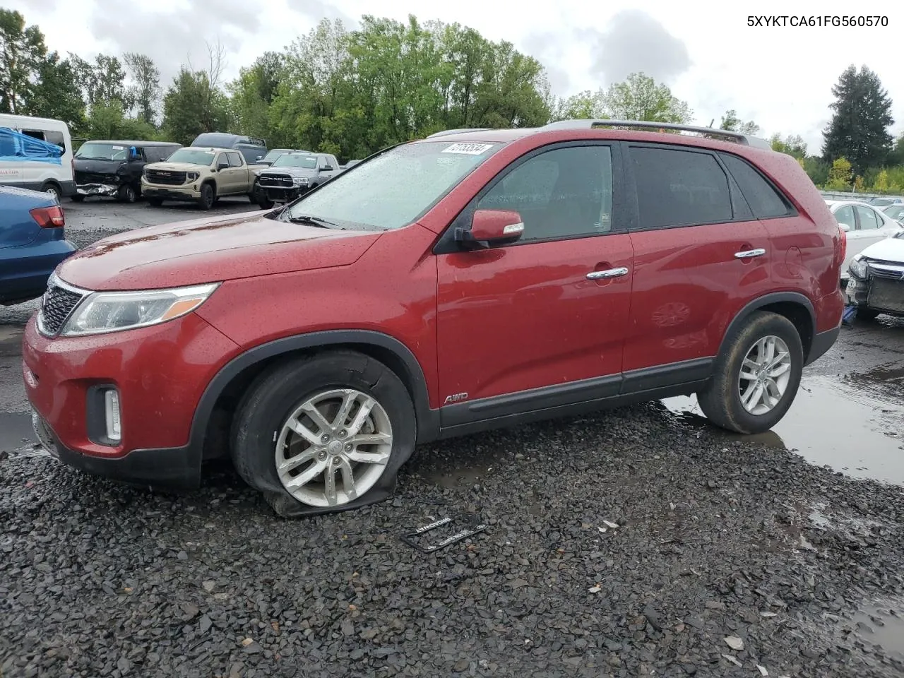 2015 Kia Sorento Lx VIN: 5XYKTCA61FG560570 Lot: 72753534