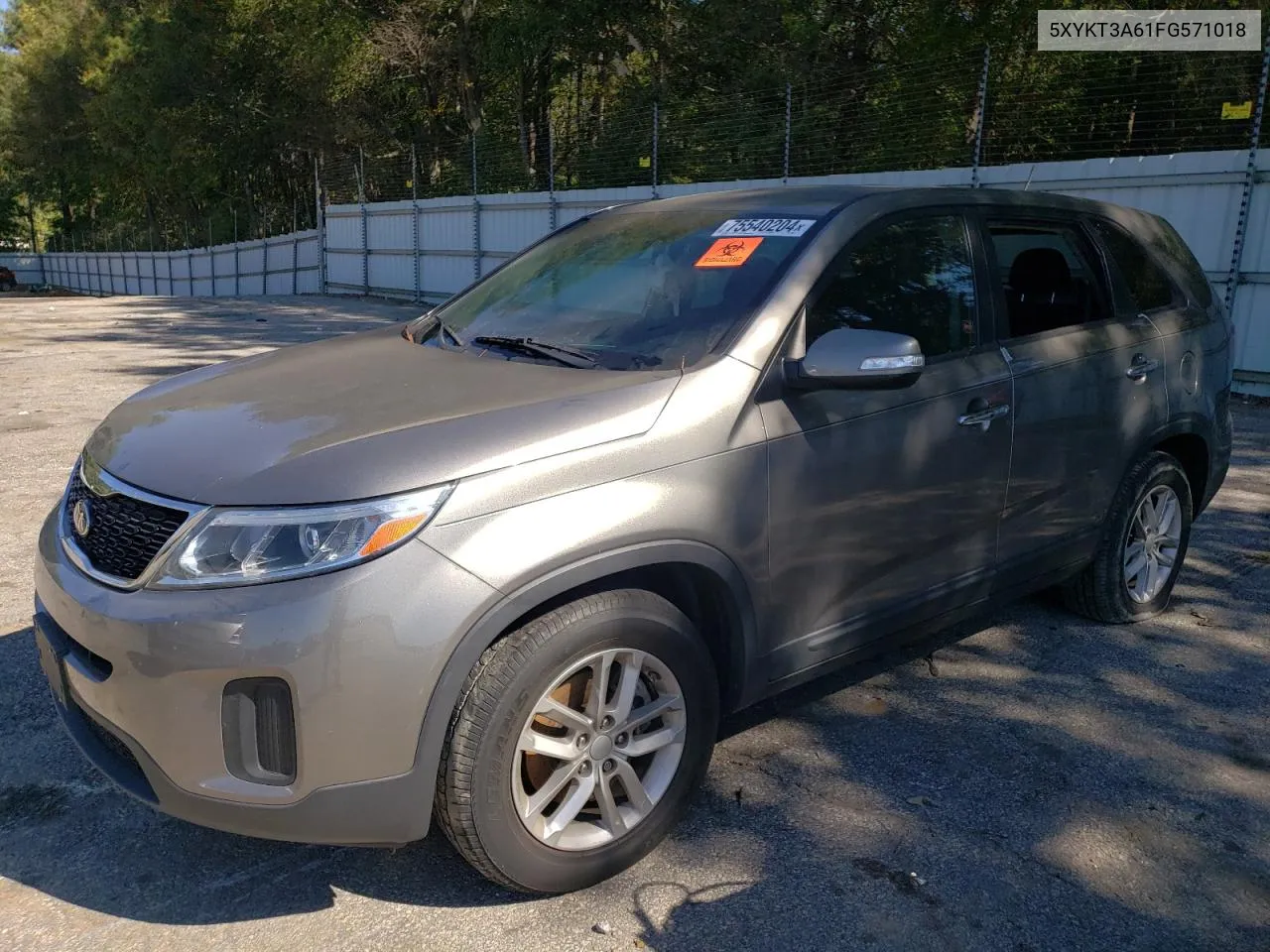 2015 Kia Sorento Lx VIN: 5XYKT3A61FG571018 Lot: 75540204