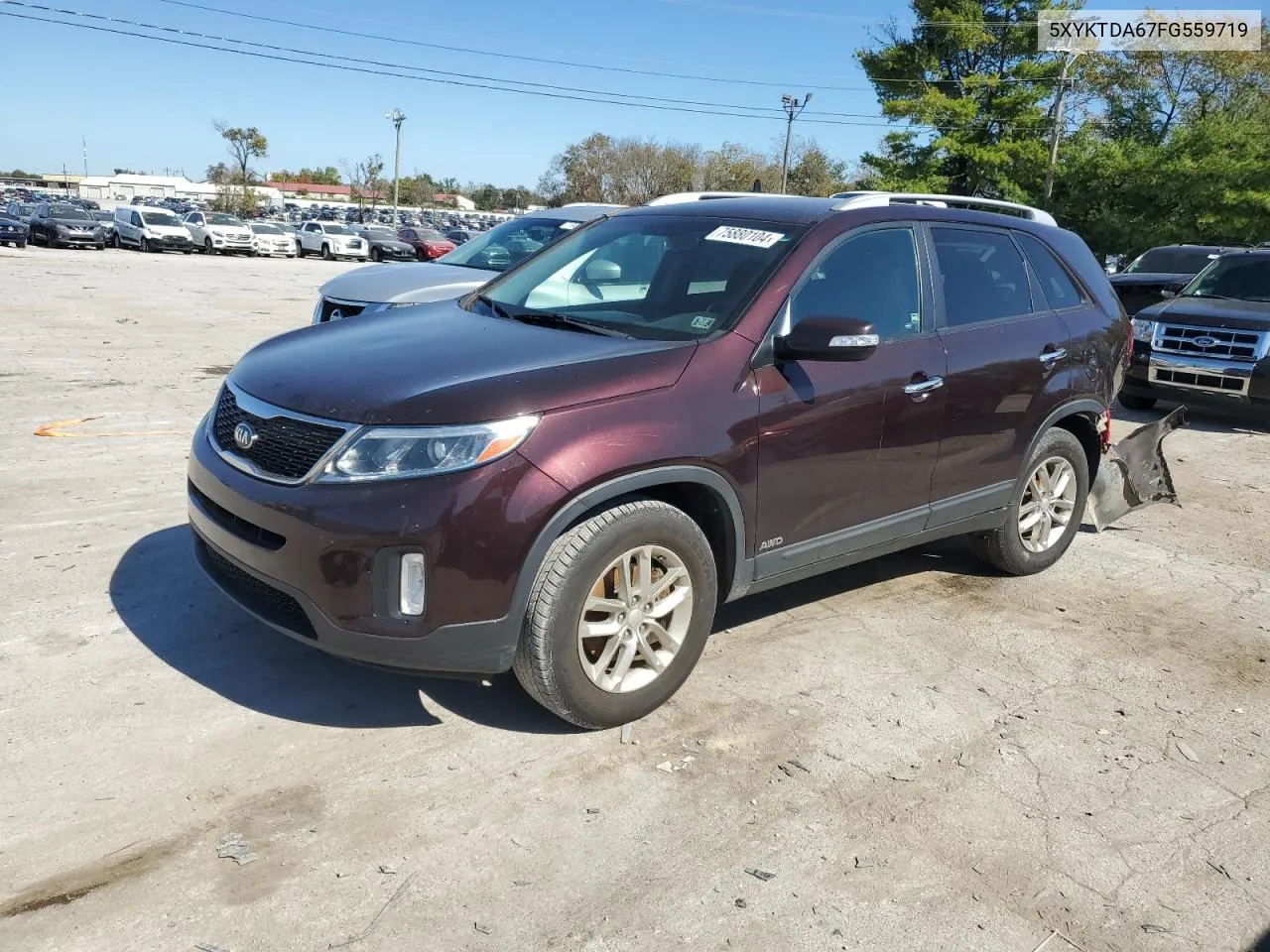 2015 Kia Sorento Lx VIN: 5XYKTDA67FG559719 Lot: 75880104