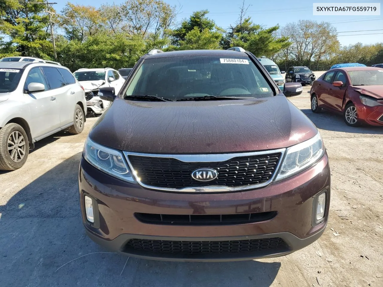 2015 Kia Sorento Lx VIN: 5XYKTDA67FG559719 Lot: 75880104