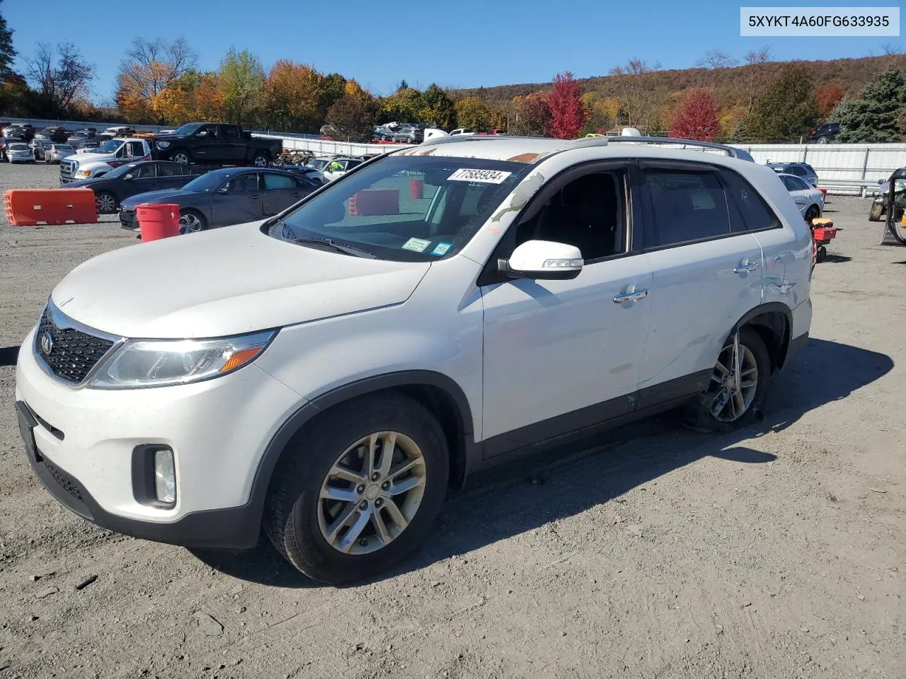 2015 Kia Sorento Lx VIN: 5XYKT4A60FG633935 Lot: 77585934