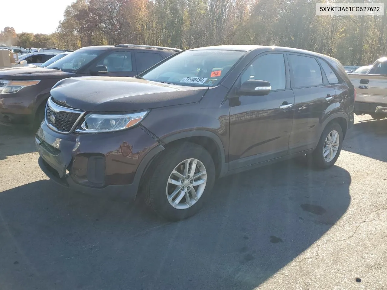 2015 Kia Sorento Lx VIN: 5XYKT3A61FG627622 Lot: 77988454