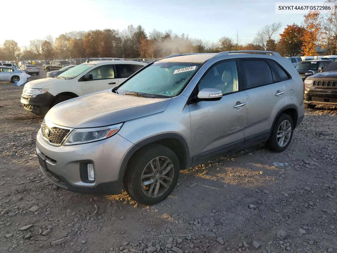 2015 Kia Sorento Lx VIN: 5XYKT4A67FG572986 Lot: 78183024