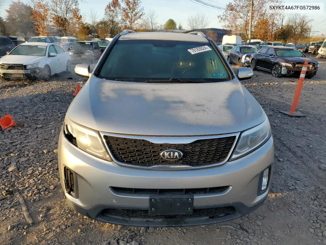 2015 Kia Sorento Lx VIN: 5XYKT4A67FG572986 Lot: 78183024