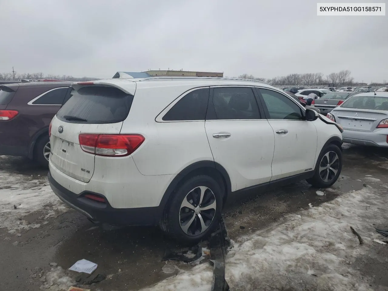 2016 Kia Sorento Ex VIN: 5XYPHDA51GG158571 Lot: 39116254