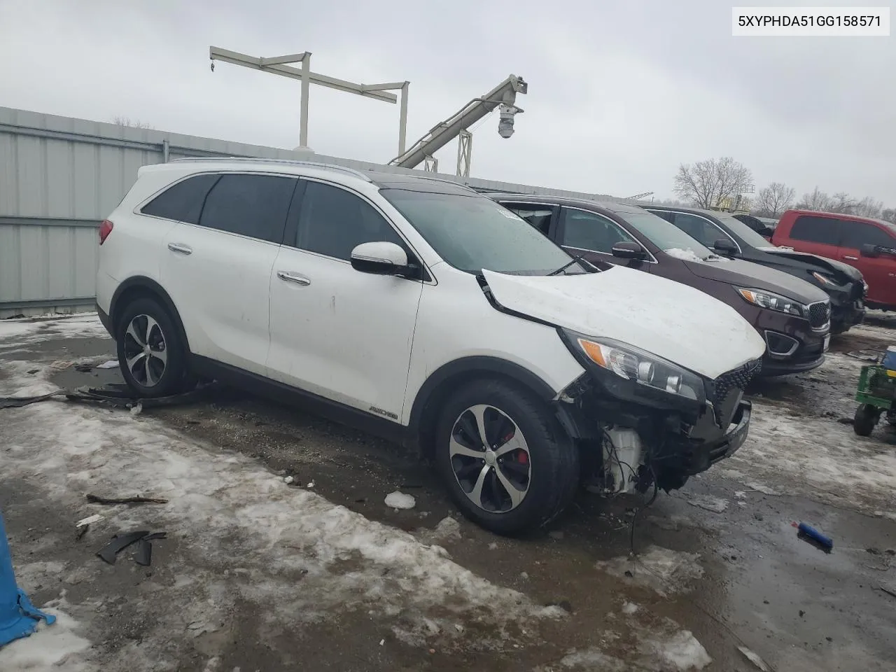 2016 Kia Sorento Ex VIN: 5XYPHDA51GG158571 Lot: 39116254