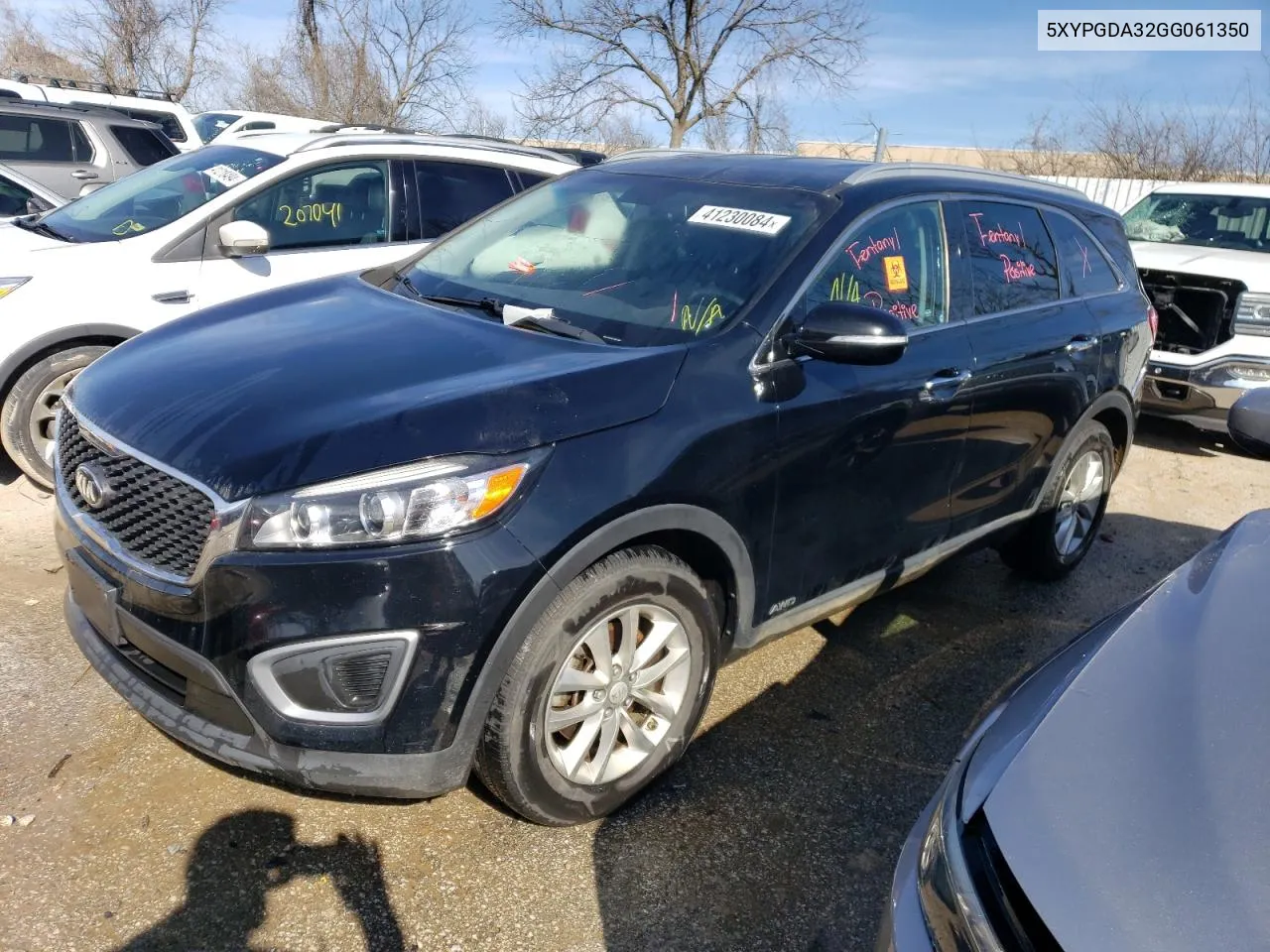 2016 Kia Sorento Lx VIN: 5XYPGDA32GG061350 Lot: 41230084