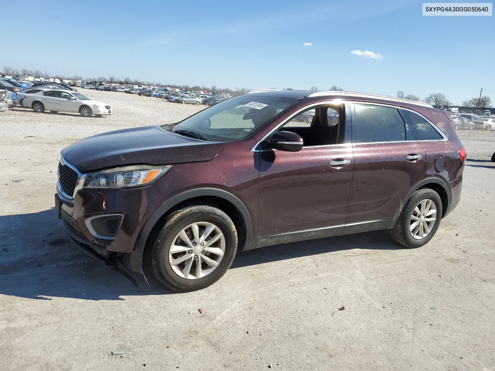 2016 Kia Sorento Lx VIN: 5XYPG4A30GG050640 Lot: 43013914