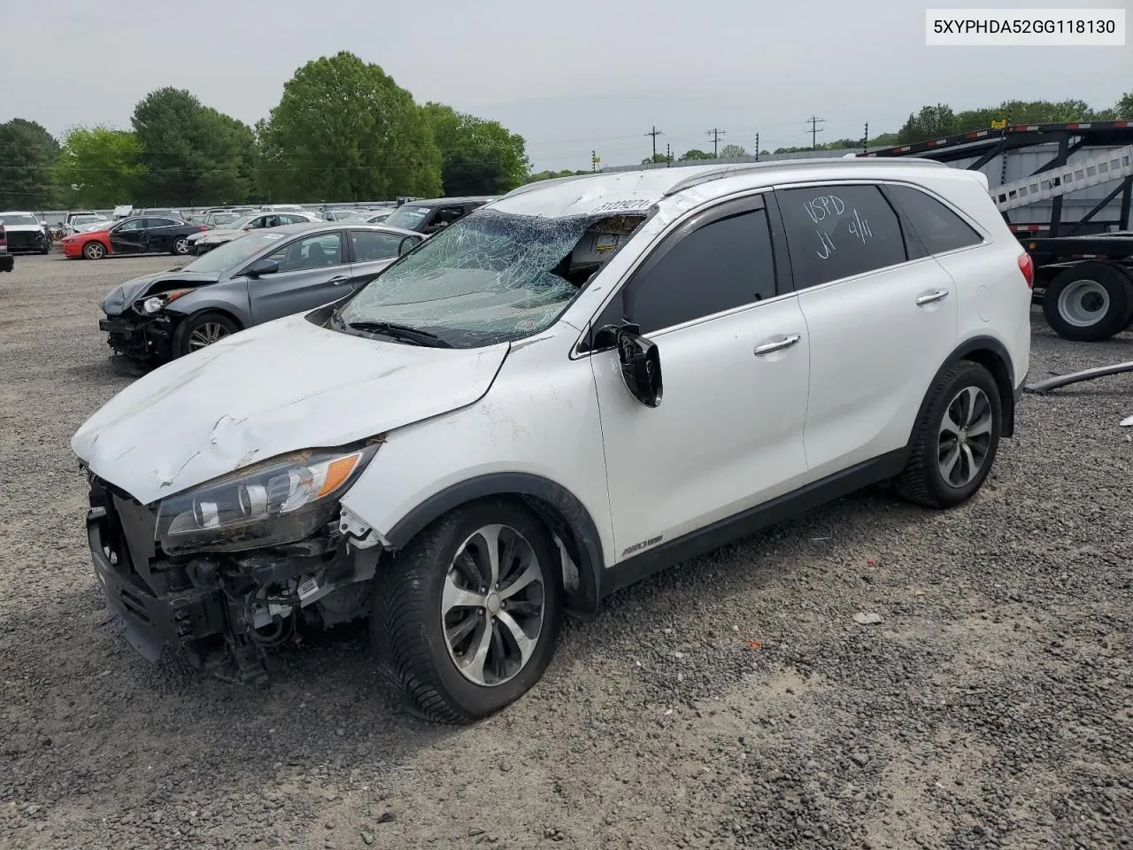 2016 Kia Sorento Ex VIN: 5XYPHDA52GG118130 Lot: 51229274