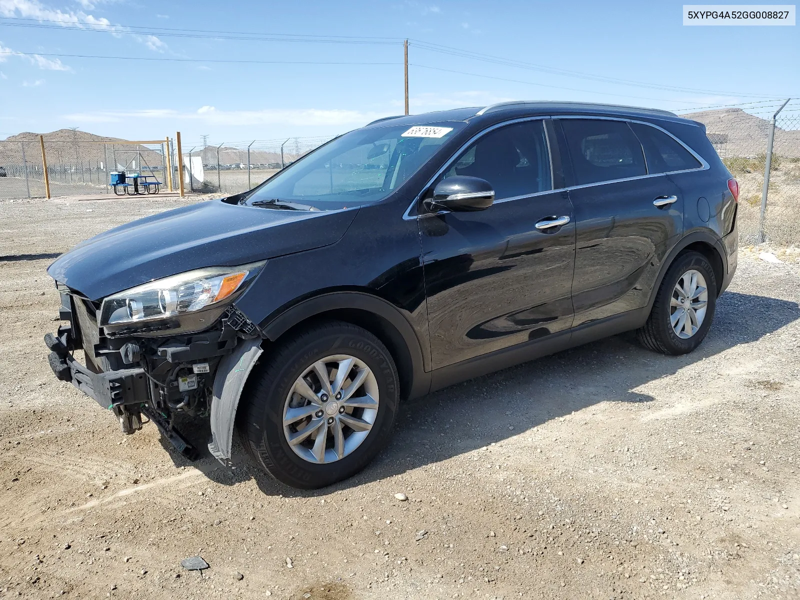 2016 Kia Sorento Lx VIN: 5XYPG4A52GG008827 Lot: 63676854