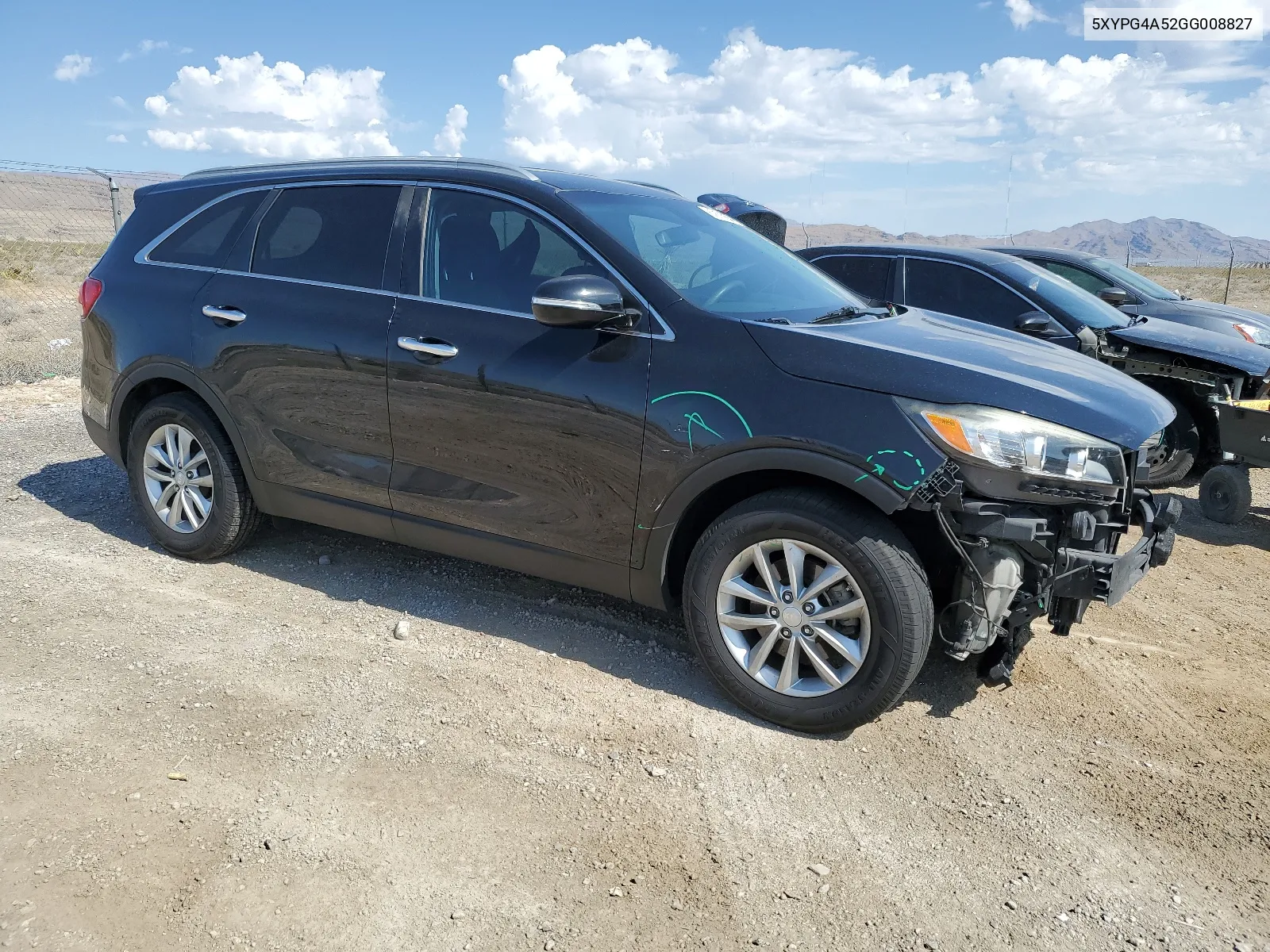 2016 Kia Sorento Lx VIN: 5XYPG4A52GG008827 Lot: 63676854