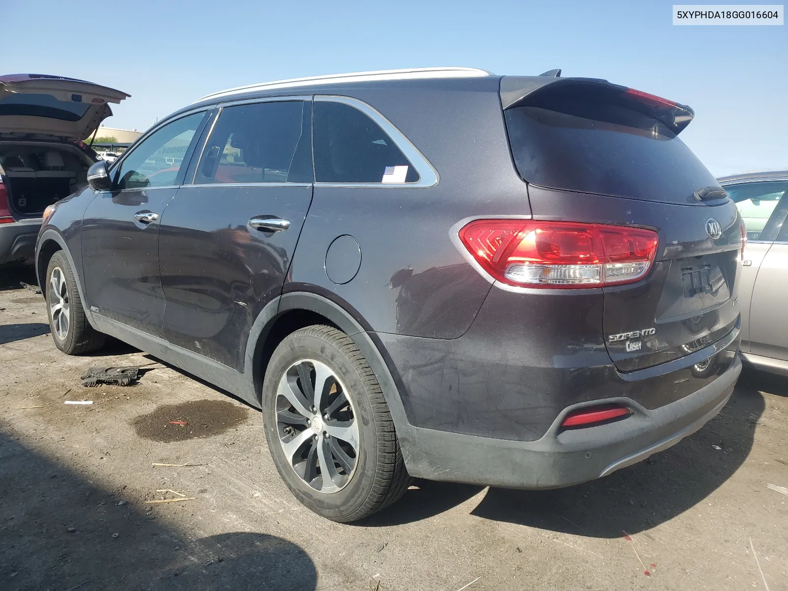 2016 Kia Sorento Ex VIN: 5XYPHDA18GG016604 Lot: 65332604