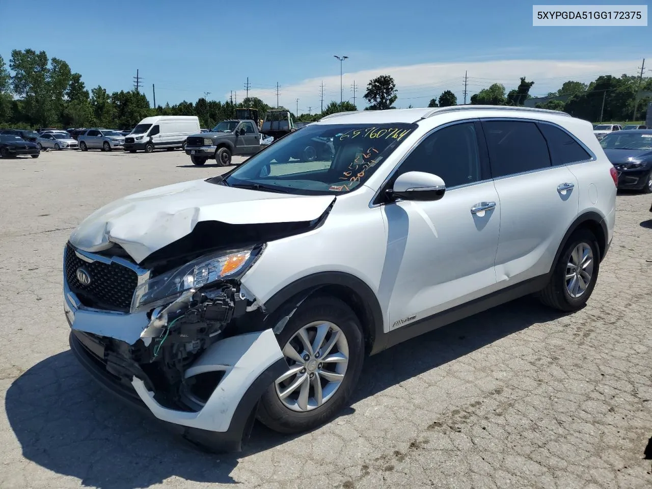 2016 Kia Sorento Lx VIN: 5XYPGDA51GG172375 Lot: 65760764