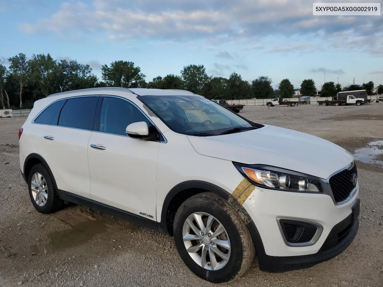 2016 Kia Sorento Lx VIN: 5XYPGDA5XGG002919 Lot: 67865964