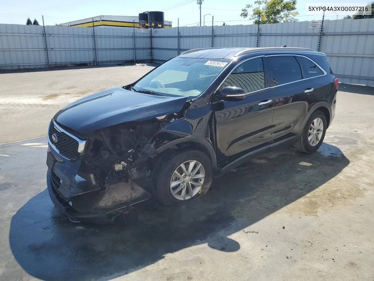 2016 Kia Sorento Lx VIN: 5XYPG4A3XGG037216 Lot: 68936394