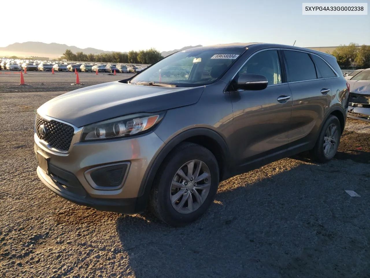 2016 Kia Sorento Lx VIN: 5XYPG4A33GG002338 Lot: 69658004