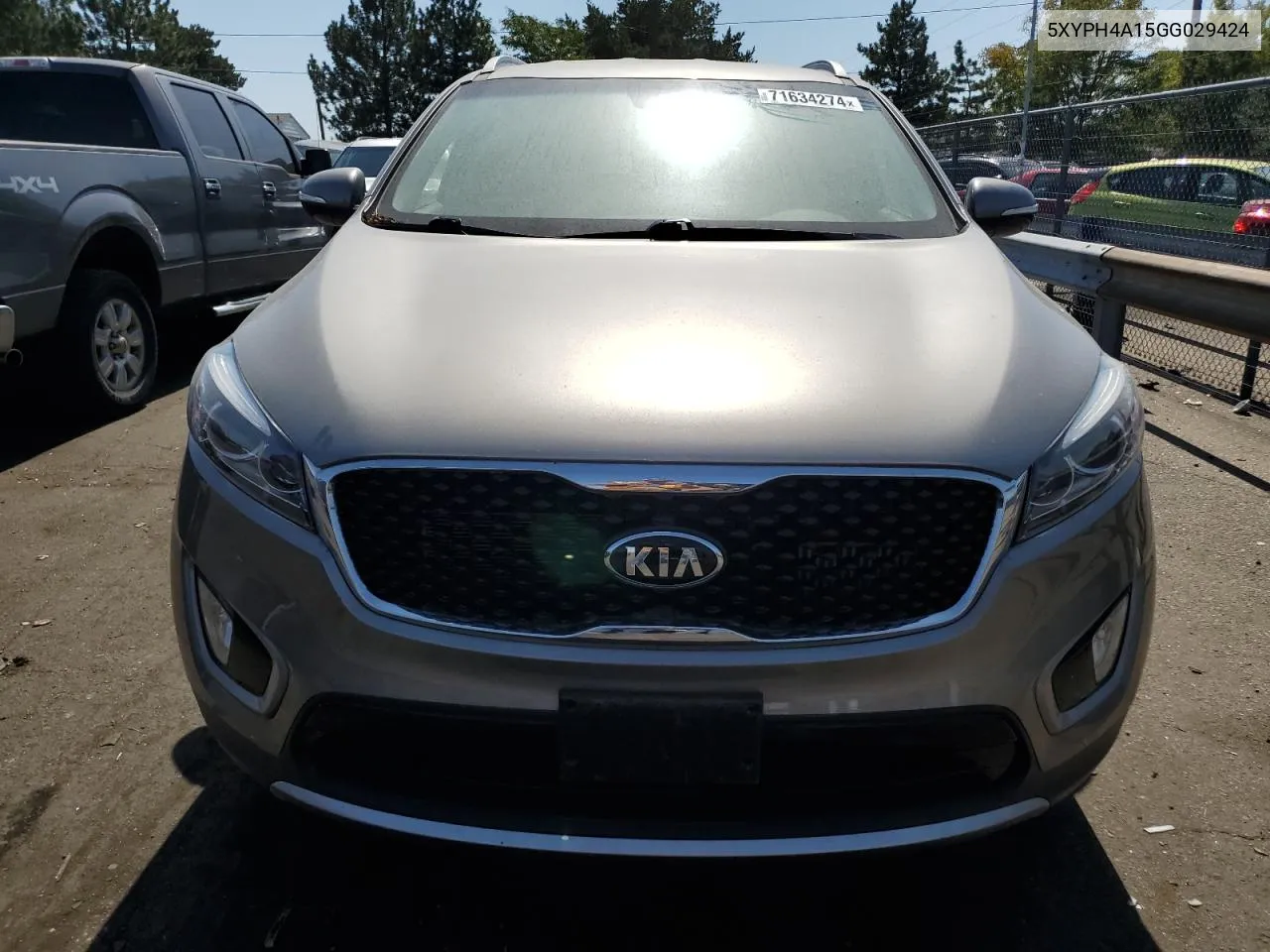 5XYPH4A15GG029424 2016 Kia Sorento Ex