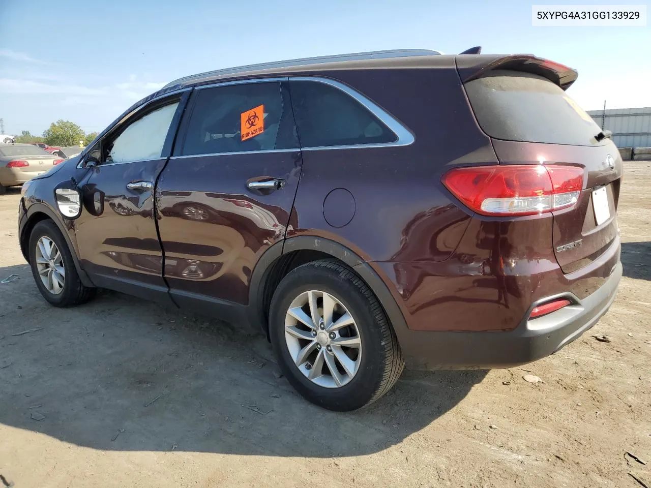 2016 Kia Sorento Lx VIN: 5XYPG4A31GG133929 Lot: 71642614