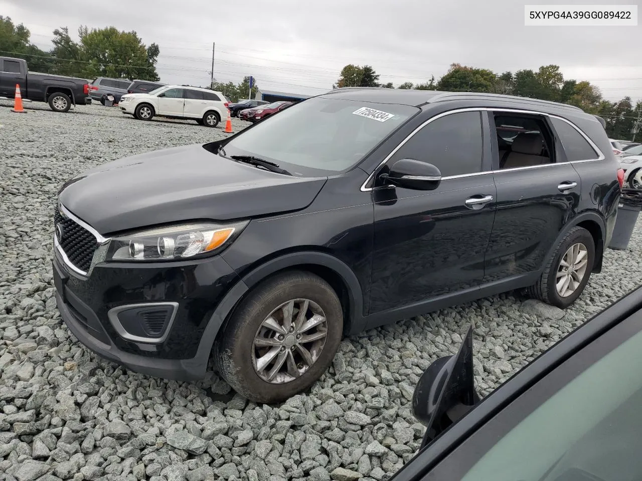 2016 Kia Sorento Lx VIN: 5XYPG4A39GG089422 Lot: 72504334