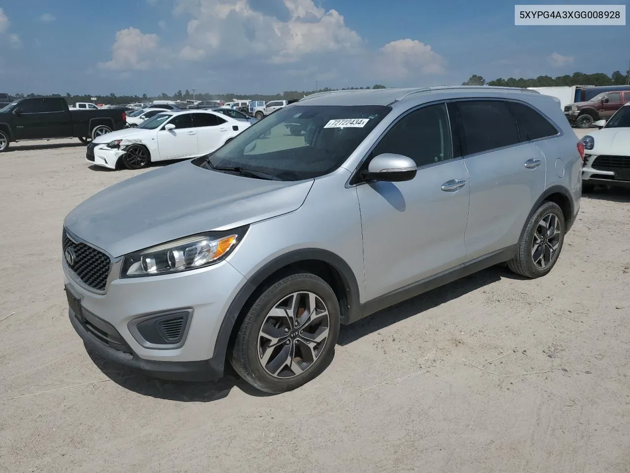 2016 Kia Sorento Lx VIN: 5XYPG4A3XGG008928 Lot: 72722434