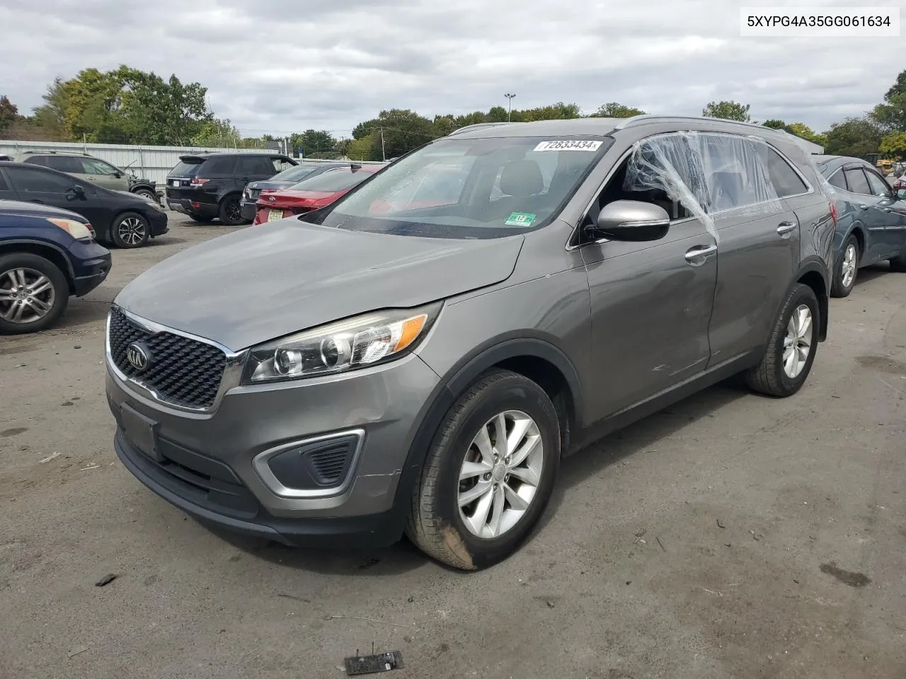 2016 Kia Sorento Lx VIN: 5XYPG4A35GG061634 Lot: 72833434