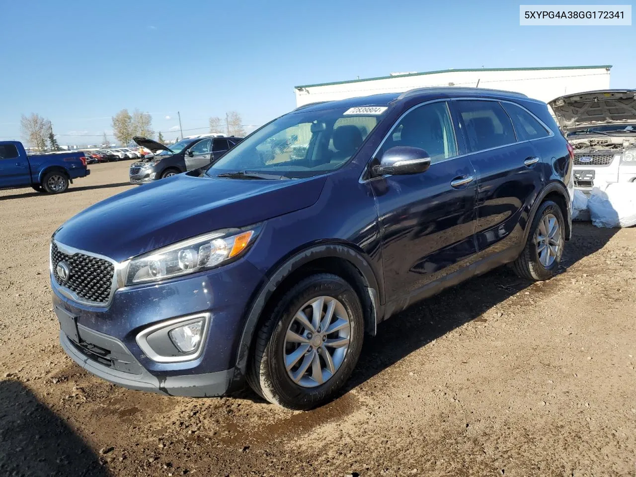 2016 Kia Sorento Lx VIN: 5XYPG4A38GG172341 Lot: 72839804