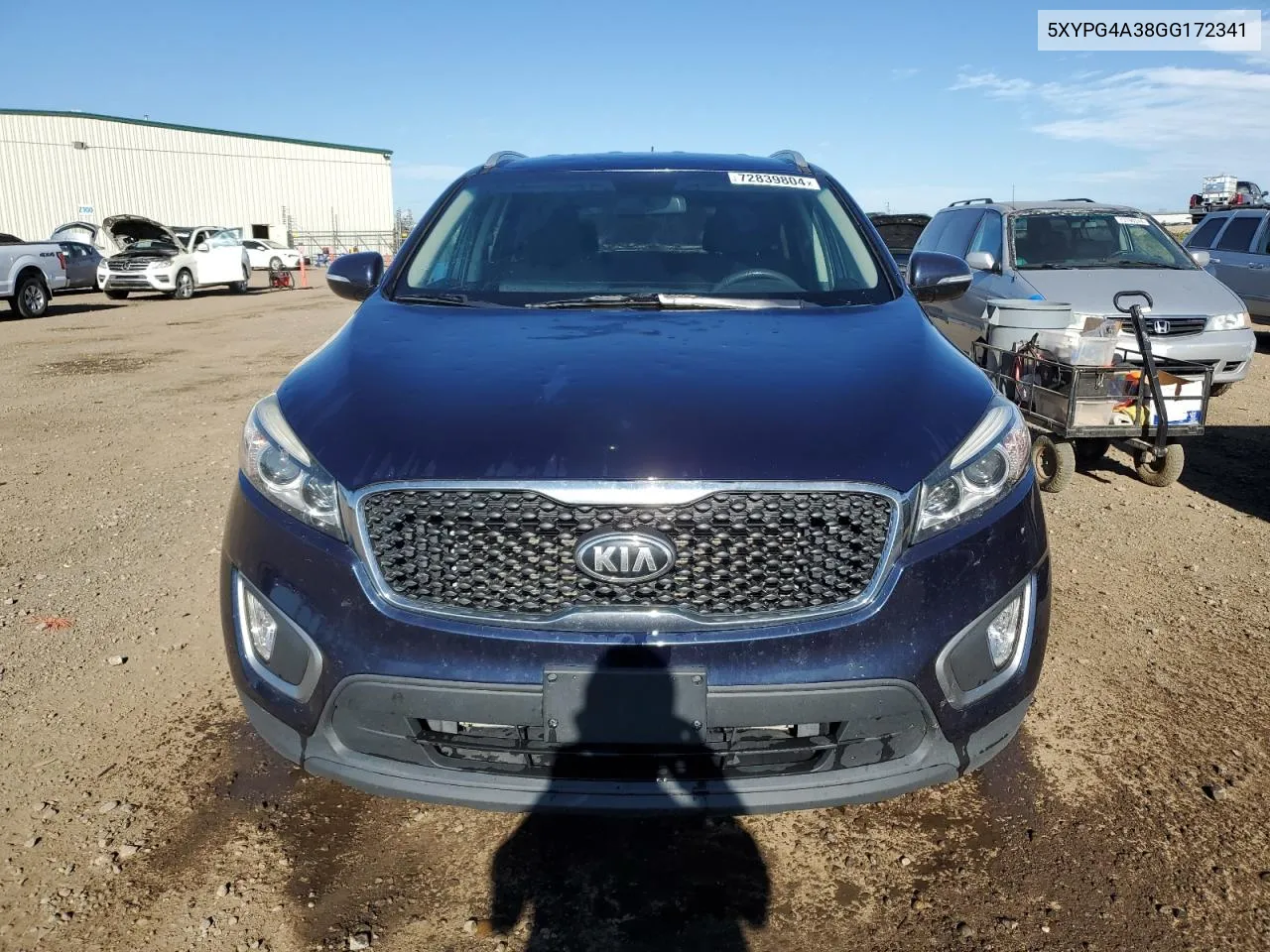 2016 Kia Sorento Lx VIN: 5XYPG4A38GG172341 Lot: 72839804