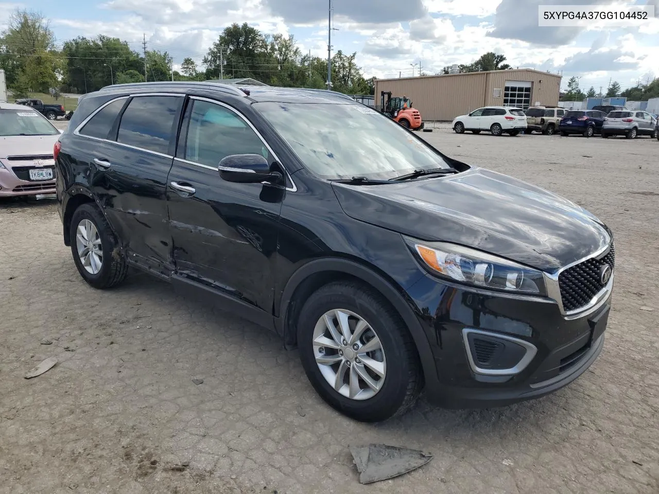 2016 Kia Sorento Lx VIN: 5XYPG4A37GG104452 Lot: 72854904